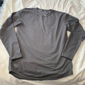 Bylt Charcoal Gray Drop Cut Lux Long Sleeve Workout Top Shirt Athletic Gym XL